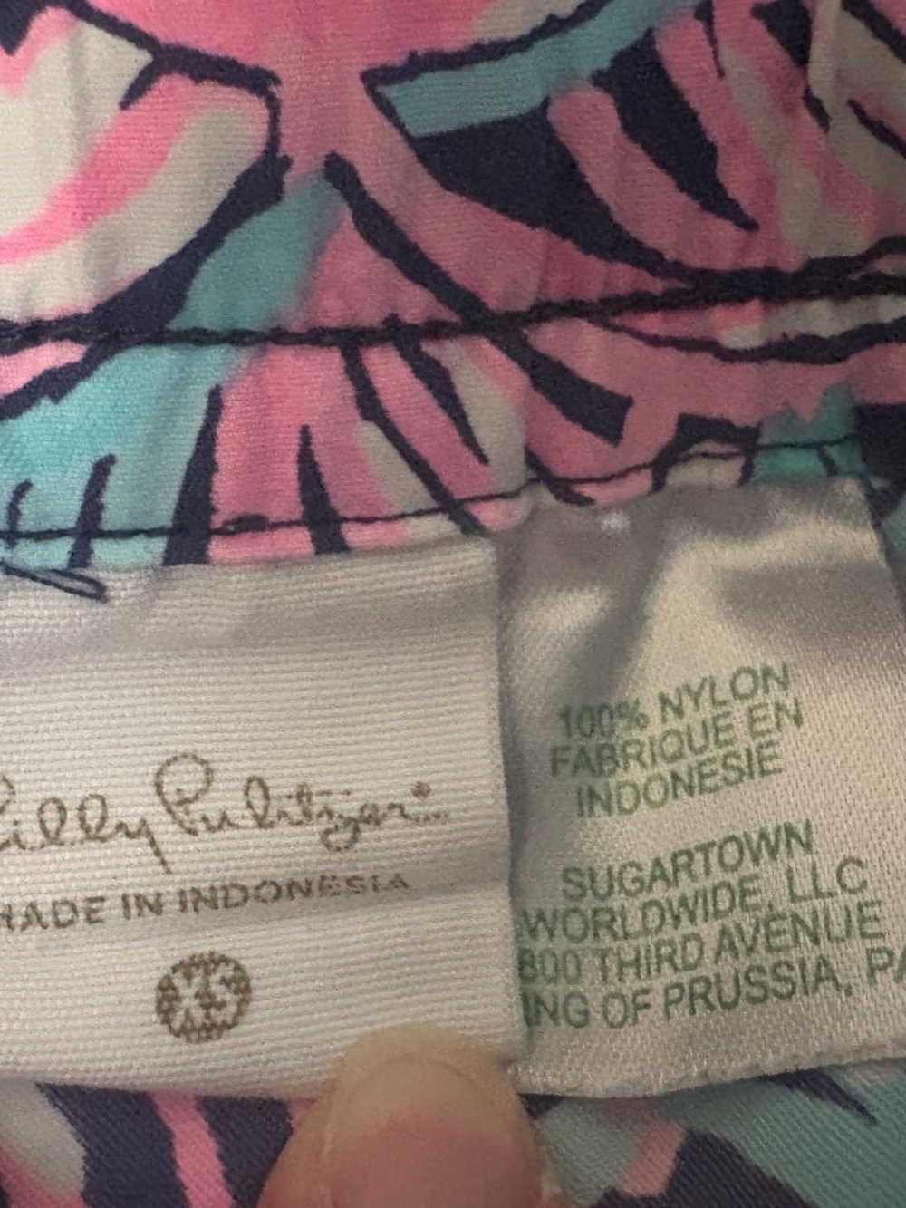 Lilly Pulitzer Run Around Nylon Beach Shorts Size XS Luxletic Pockets Pink Blue - Picture 6 of 6